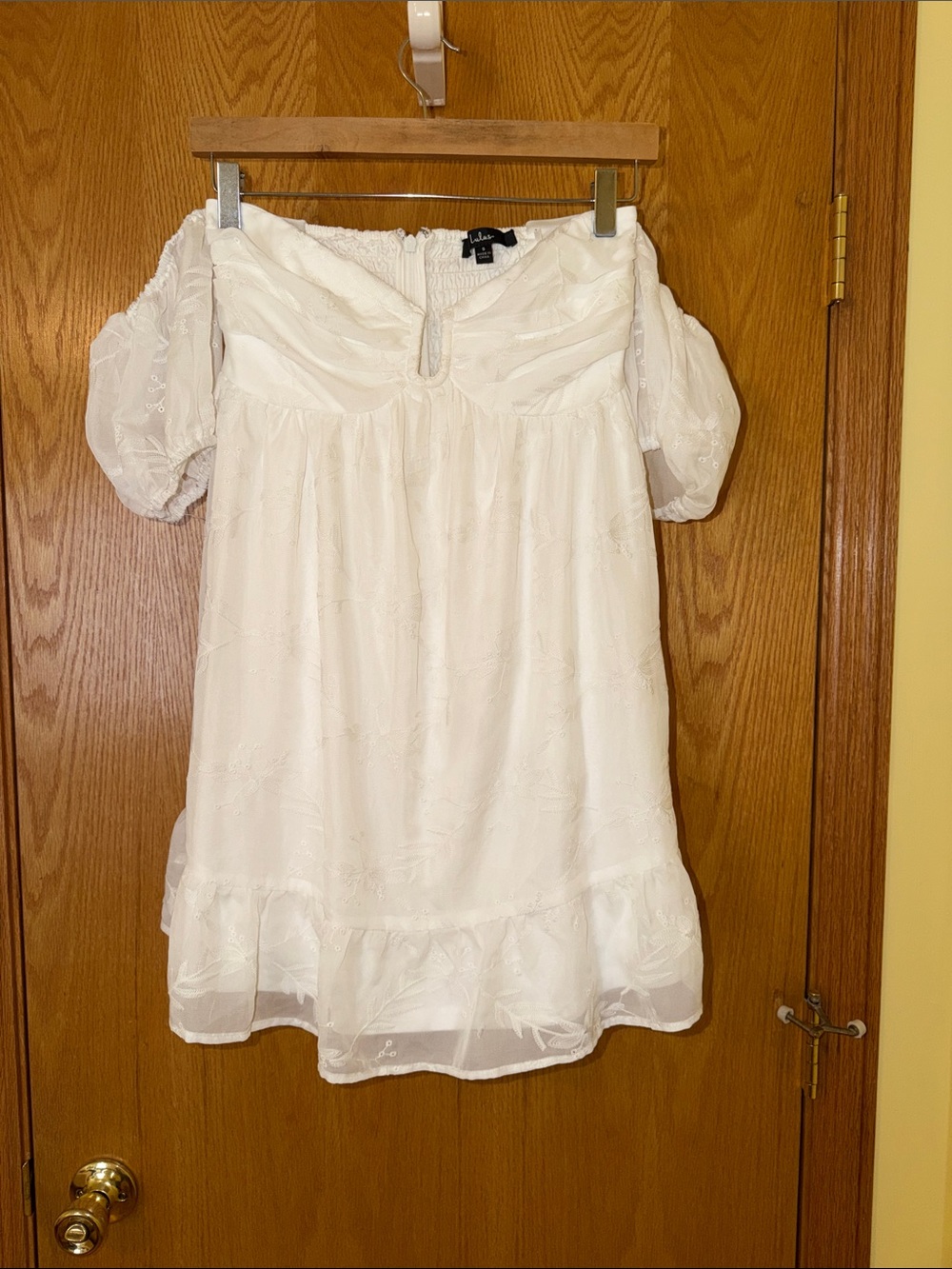 Lulus Off-Shoulder Puff Sleeve Babydoll Dress